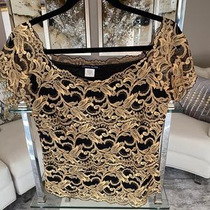Boston Proper Cap Sleeve Lace Top NEW W/ Tags